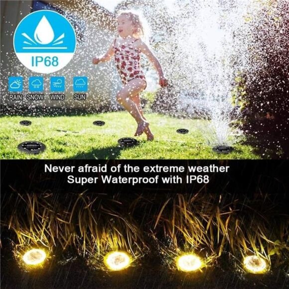 2 Sets Solar Powered Ground lights 12 Pack,Waterproof LED Solar Lights Outdoor l - Picture 3 of 7